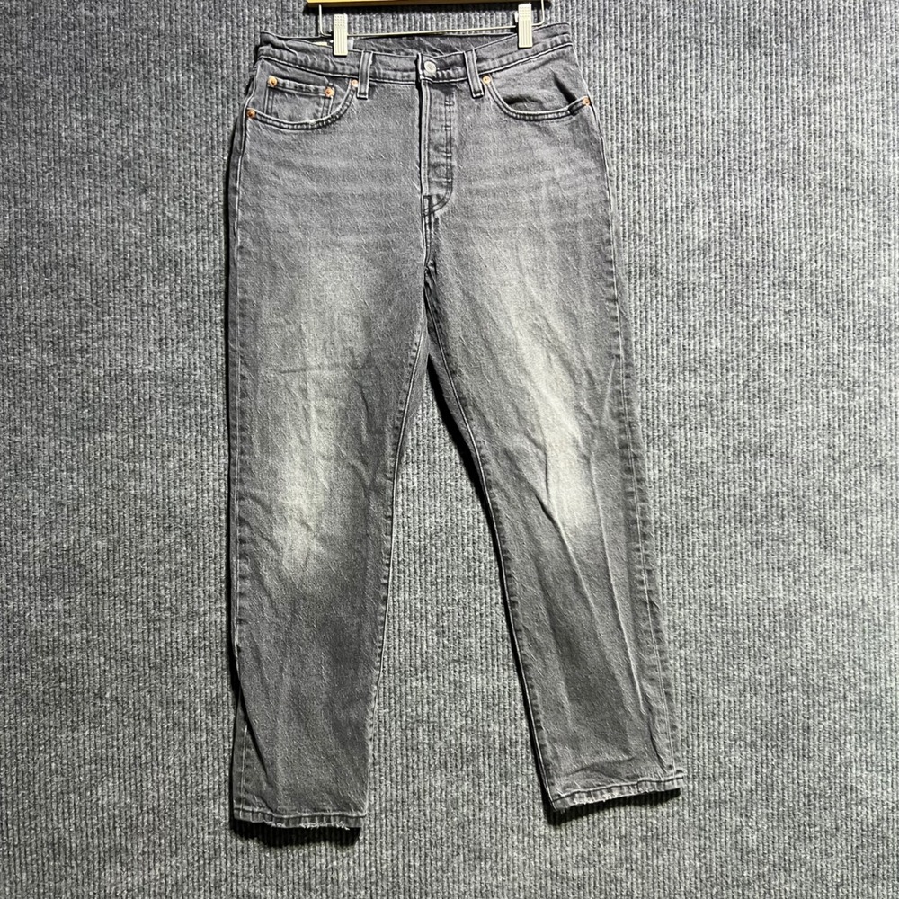 Levis Premium 501 Original Fit Jeans Women 29 Gray Straight Leg Button Fly Denim